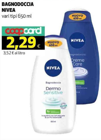Coop Nivea Bagnodoccia 650 ml offerta
