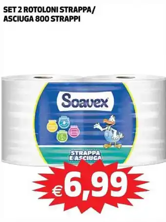 Coop Soavex Set 2 rotoloni strappa/asciuga 800 strappi offerta