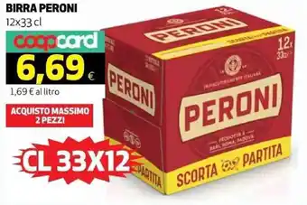Coop Peroni Birra 12x33 cl offerta