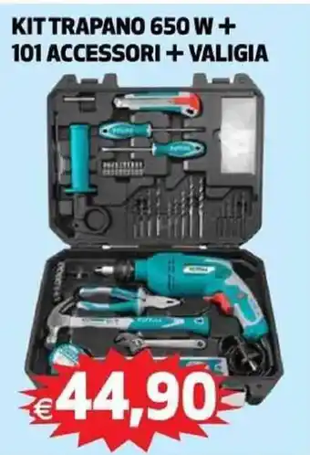 Kit Trapano 650 W + 101 Accessori + Valigia