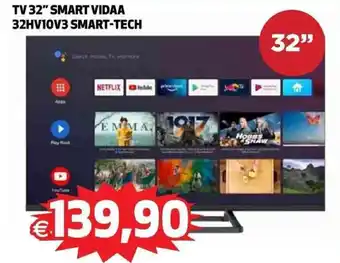 Coop Smart-Tech TV 32" Smart Vidaa 32HV10V3 offerta