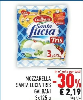 Conad Galbani Mozzarella Santa Lucia Tris offerta