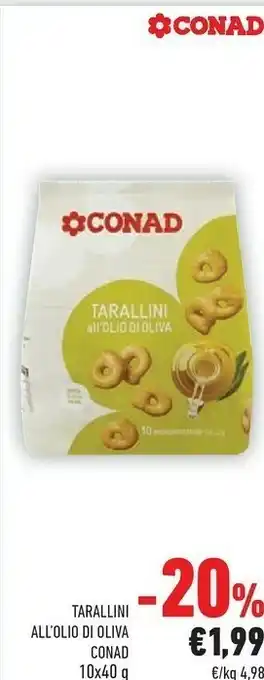 Conad Conad Tarallini All'olio Di Oliva 40g offerta