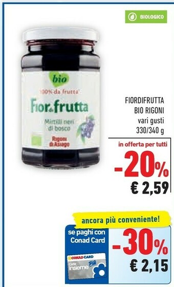 Conad Superstore Rigoni Di Asiago Fiordifrutta Bio offerta