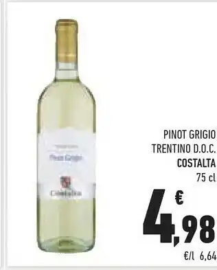 Conad Superstore Costalta Pinot Grigio Trentino Doc 75 Cl offerta