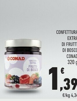 Conad Conad - Frutti Di Bosco Confettura Extra 320 G(ml) offerta