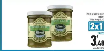 Conad Superstore Alberti Pesto Senza Aglio Di Basilico Genovese DOP 170 G(ml) offerta