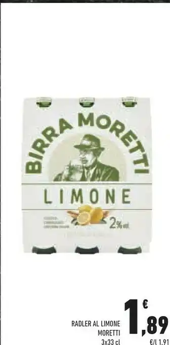 Conad Birra Moretti - Radler Limone 990 G(ml) offerta