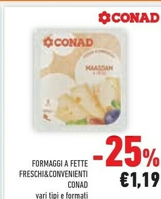 Conad Conad - Emmental 8 Fette Freschi & Convenienti 150 G(ml) offerta