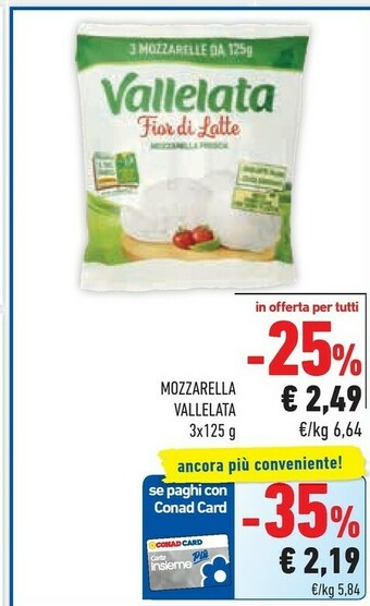 Conad Vallelata Mozzarella offerta