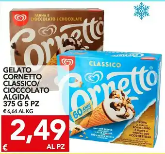 TuoDi Algida Cornetto Classico Con Latte Fresco Italiano Di Alta Qualità 75 G 375 G(ml) offerta