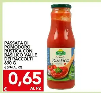 TuoDi Valle Dei Raccolti - Passata Rustica Pomodoro Italiano 690 G(ml) offerta