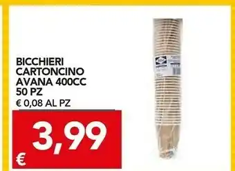TuoDi Bicchieri Cartoncino Avana 400CC offerta