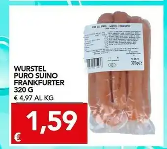 TuoDi Wurstel Puro Suino Frankfurter 320g offerta