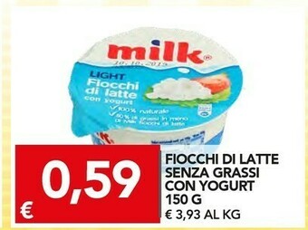 TuoDi Milk - Fiocchi Di Latte Con Yogurt 0,9% Di Grassi 150 G(ml) offerta