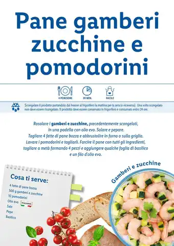 Lidl Pane gamberi zucchine e pomodorini offerta