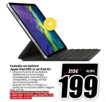 MediaWorld Custodia con tastiera Apple iPad PRO 11 ed iPad Air offerta