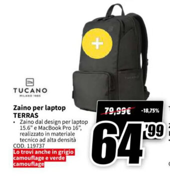 MediaWorld Tucano Zaino per laptop Terras offerta