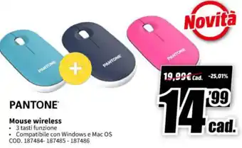 MediaWorld Pantone Mouse wireless offerta