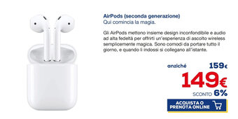 Euronics AirPods (seconda generazione) offerta