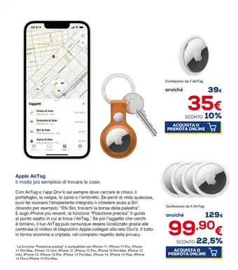 Euronics Apple 1 AirTag offerta