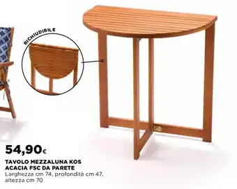 Coop Tavolo Mezzaluna Kos Acacia FSC da Parete offerta