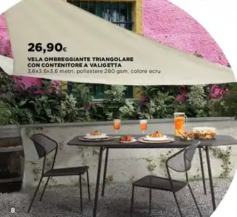 Coop Vela Ombreggiante Triangolare con Contenitore a Valigetta offerta