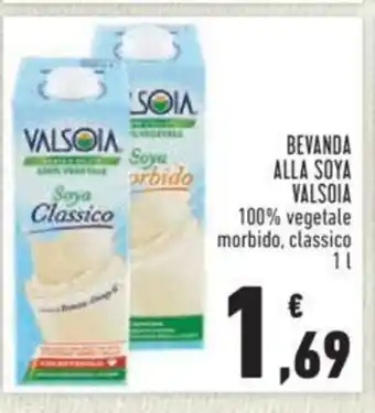 Conad Valsoia Bevanda Alla Soya 100% vegetale morbido, classico 1 l offerta