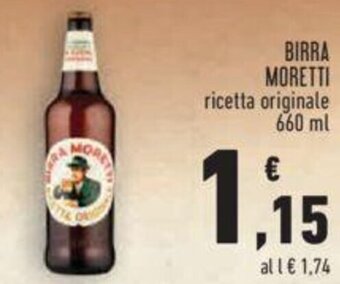 Conad Birra Moretti ricetta originale 660 ml offerta
