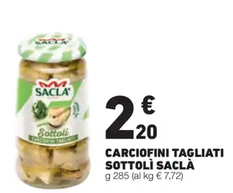 Eurospesa Saclà Carciofi Sottolio Tagliati 285g offerta