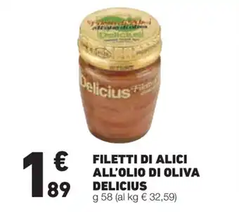 Eurospesa Delicius Filetti di Alici All'Olio di Oliva 58g offerta