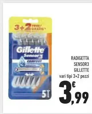 Conad Gillette Radigetta Sensor3 offerta