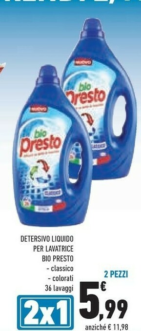 Conad Bio Presto Detersivo Liquido Per Lavatrice offerta