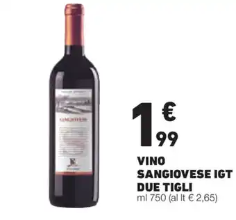 Eurospesa Due Tigli Sangiovese IGT Vino 750ml offerta