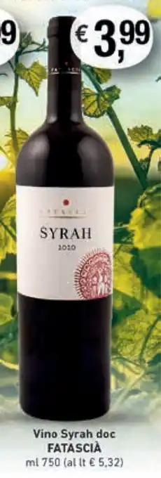 Fatascià Syrah doc Vino 750ml