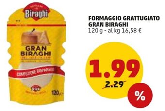 PENNY Formaggio Grattugiato Gran Biraghi 120 g offerta