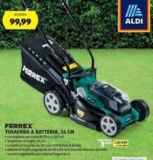 ALDI Ferrex tosaerba a batteria , 34 cm offerta