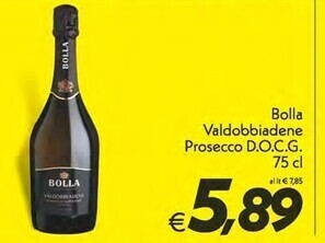 Iper Super Conveniente Bolla valdobbiadene prosecco d.o.c.g. 75 cl offerta