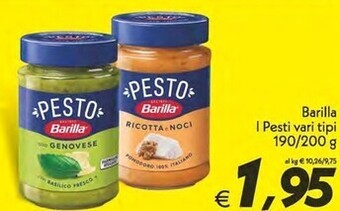 Iper Super Conveniente Barilla i pesti vari tipi 190/200 g offerta