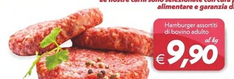 Hamburger assortiti di bovino adulto