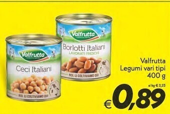 Iper Super Conveniente Valfrutta legumi vari tipi 400 g offerta