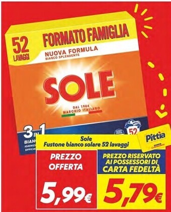 Iper Super Conveniente Sole fustone bianco solare 52 lavaggi offerta