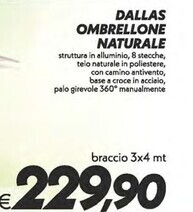 Dallas ombrellone naturale