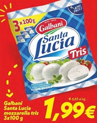 Iper Super Conveniente Galbani santa lucia mozzarella tris offerta