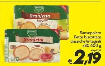 Iper Super Conveniente Sansepolcro fette biscottate classiche offerta