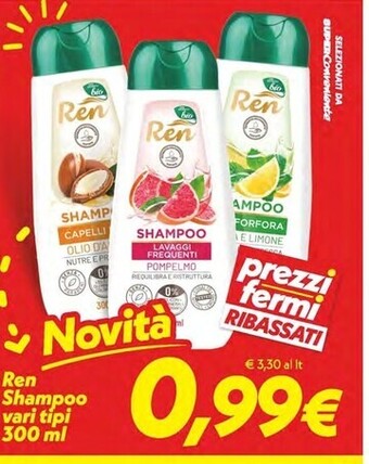 Iper Super Conveniente Ren shampoo vari tipi 300 ml offerta