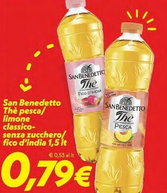 San benedetto the pesca/limone classico-senza zucchero/fico d'india 1,5 lt