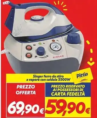 Iper Super Conveniente Singer ferro da stiro a vapore con caldaia 2200w offerta