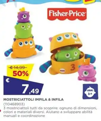 Toys Center Fisher Price Mostriciattoli Impila & Infila offerta