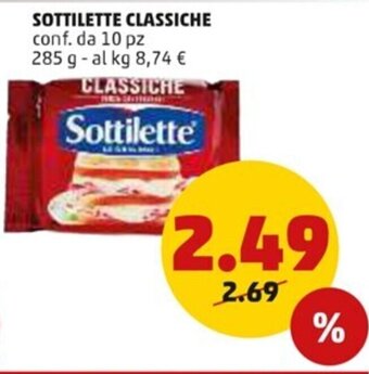 PENNY Sottilette Classiche 285 g offerta